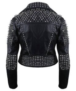 Britney Spears Studded Black Leather Jacket