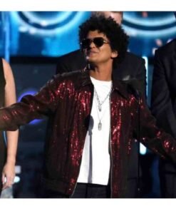 Bruno Mars Brothers Red Sequins Jacket