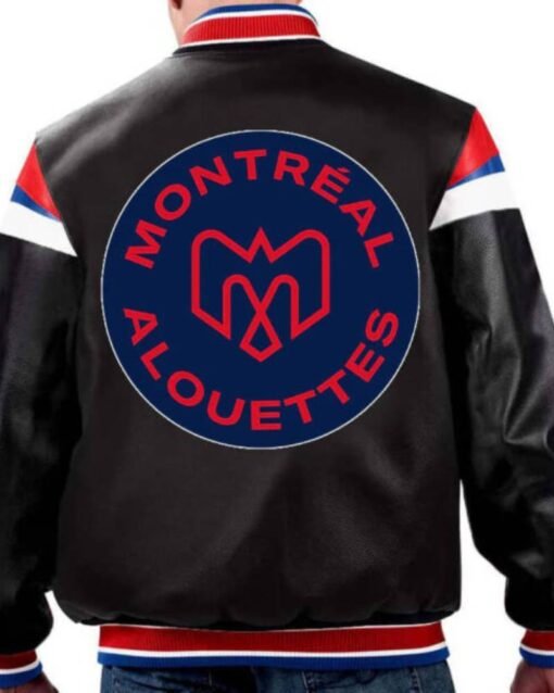 Cfl Montreal Alouettes Leather Varsity Jacket