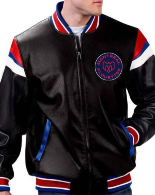 Cfl Montreal Alouettes Leather Varsity Jacket