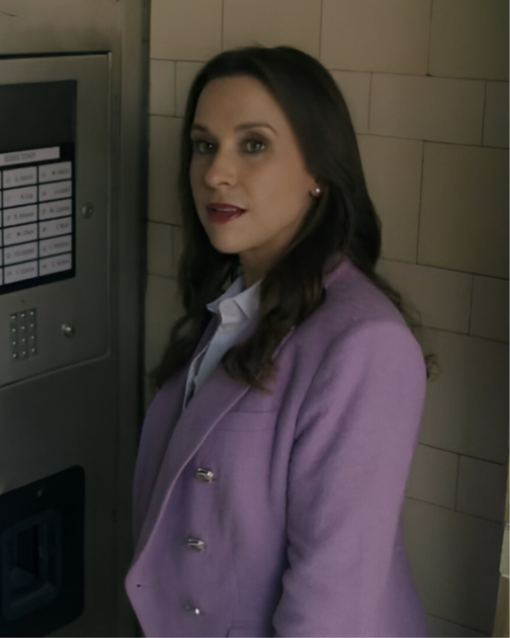 His & Hers 2024 Lacey Chabert Purple Blazer