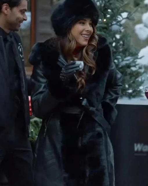 Daniella Monet Holiday Crashers 2024 Shearling Leather Coat