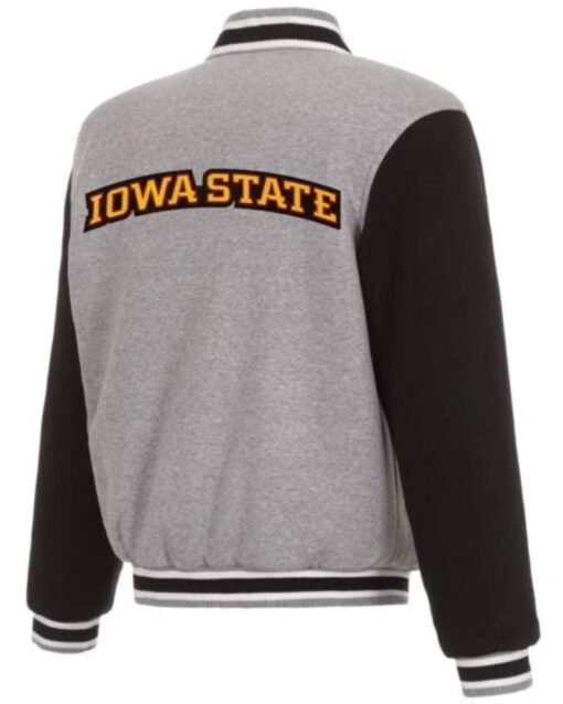 Gray Black NCCA Team Iowa Hawkeyes Wool Jacket