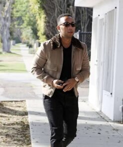 John Legend Street Style Los Angeles Shearling Jacket
