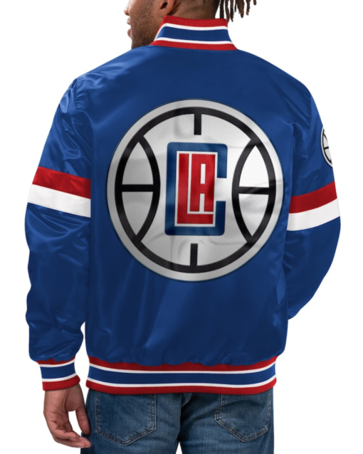 La Clippers Starter Home Game Satin Royal Blue Varsity Jacket