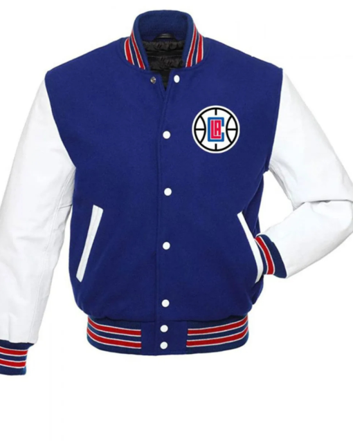 Los Angeles Clippers Varsity Basketball Blue And White Jacket