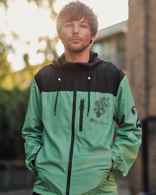 American Singer Louis Tomlinson Green Windbreaker Jacket