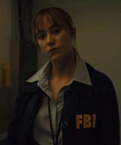 Longlegs 2024 Maika Monroe Blue FBI Jacket