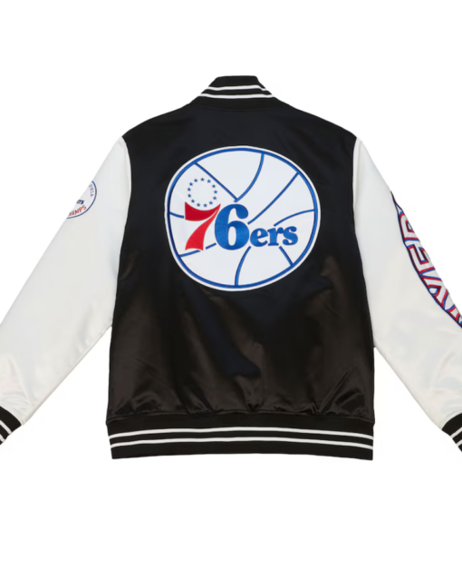 Men’s Philadelphia 76ers Mitchell & Ness Black Varsity Jacket