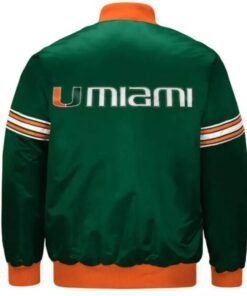 Miami Hurricanes Draft Pick Green Satin Jacket