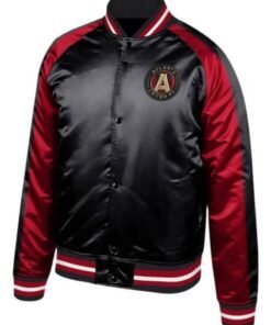 MLS Team Atlanta United Fc Black And Red Satin Jacket