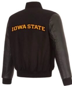 NCAA Team Iowa Hawkeyes Black Varsity Jacket