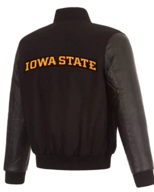 NCAA Team Iowa Hawkeyes Black Varsity Jacket