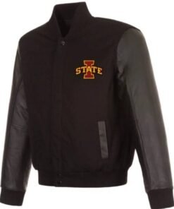 NCAA Team Iowa Hawkeyes Black Varsity Jacket