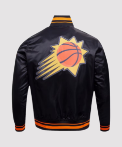 Phoenix Suns Script Tail Black Varsity Jacket