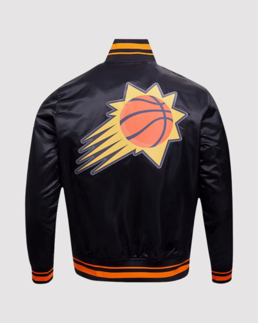 Phoenix Suns Script Tail Black Varsity Jacket