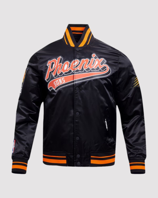 Phoenix Suns Script Tail Black Varsity Jacket