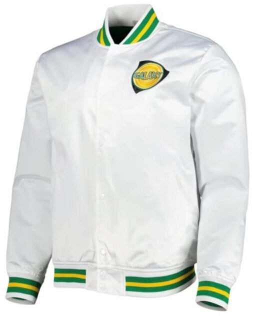 MLS Team LA Galaxy White Satin Jacket