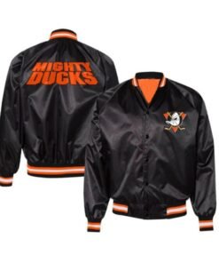 Anaheim Ducks Black NHL Satin Jacket