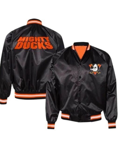 Anaheim Ducks Black NHL Satin Jacket