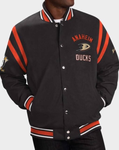 NHL Anaheim Mighty Ducks NHL Black Bomber Jacket