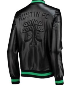 MLS Austin FC Black Leather Jacket