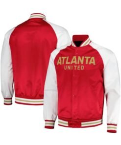 MLS Atlanta United Red And White Satin Jacket