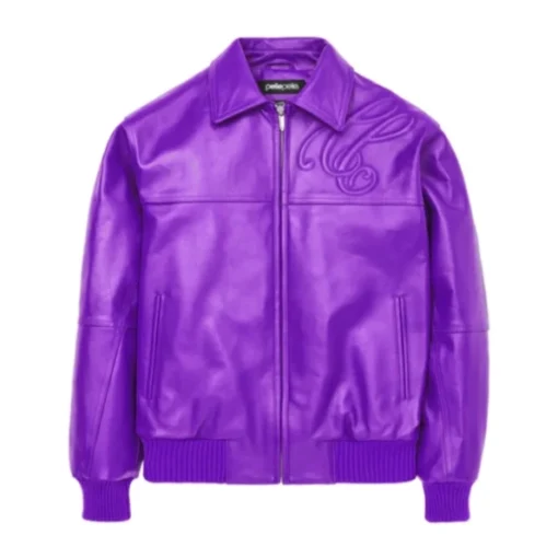 Purple Pelle Pelle Puff Plush Leather Jacket