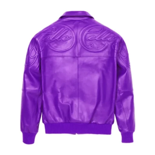 Purple Pelle Pelle Puff Plush Leather Jacket