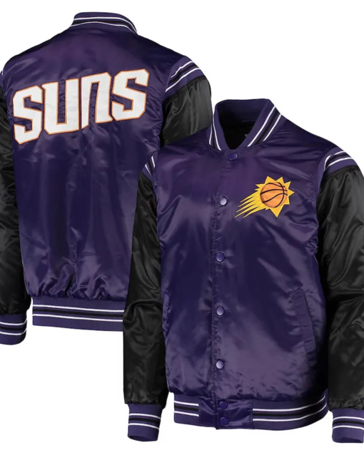 Purple/black Phoenix Suns The Enforcer Varsity Satin Jacket