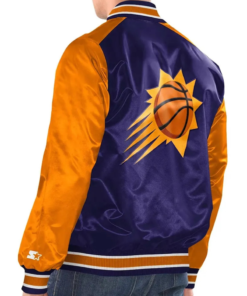 Purple/orange Phoenix Suns Renegade Varsity Satin Jacket