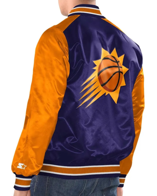 Purple/orange Phoenix Suns Renegade Varsity Satin Jacket