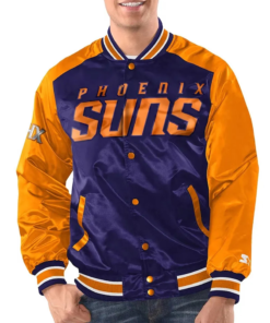 Purple/orange Phoenix Suns Renegade Varsity Satin Jacket
