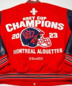Red Blue Montreal Alouettes 2023 Grey Cup Champions Jacket