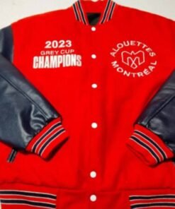 Red Blue Montreal Alouettes 2023 Grey Cup Champions Jacket