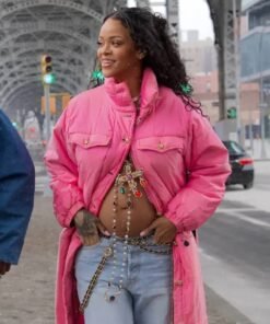 Rihanna Pink Coat
