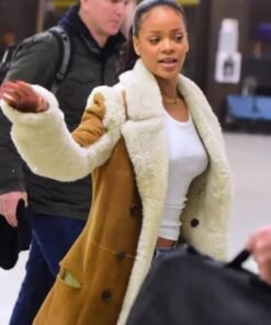 Rihanna Shearling Coat