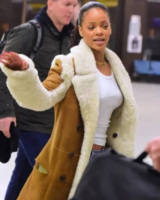 Rihanna Shearling Coat