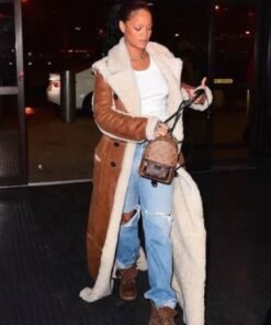 Rihanna Shearling Coat
