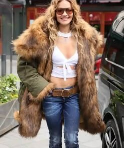 Rita Ora Capital Radio Fur Coat