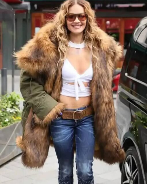 Rita Ora Capital Radio Fur Coat