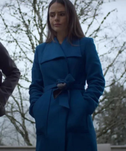 Cellar Door 2024 Jordana Brewster Blue Wool Coat