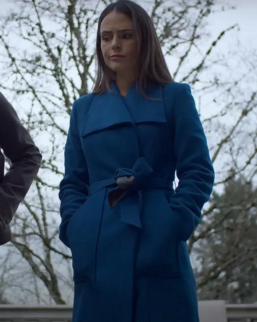 Cellar Door 2024 Jordana Brewster Blue Wool Coat