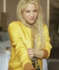 Shakira Yellow Leather Taboo Jacket