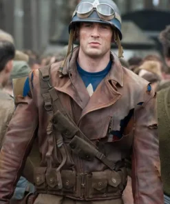 Captain America WW2 Brown Leather Jacket