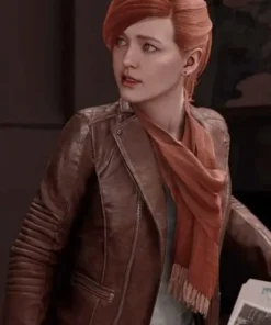 Spider-man Mary Jane Brown Leather Jacket