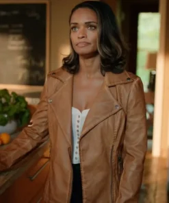 Virgin River S05 Kaia Bryant Brown Leather Jacket