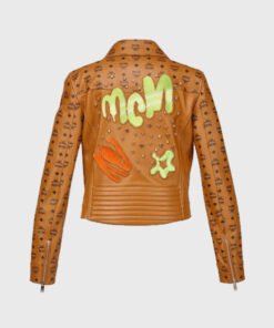 Women’s Biker Brown And Black Leather Jacket