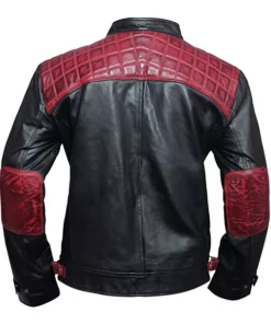 Mens Quilted Black And Maroon Jacket