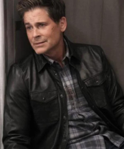 9-1-1 Lone Star Owen Strand Black Leather Jacket